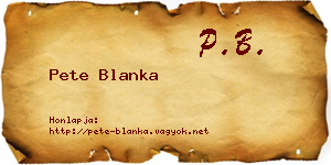 Pete Blanka névjegykártya